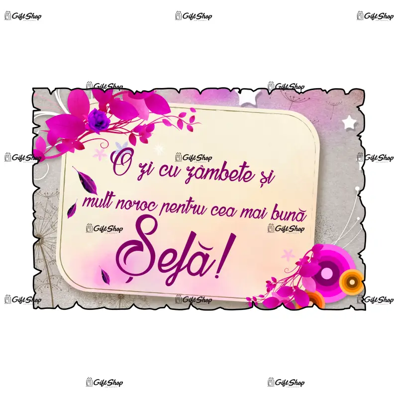 O zi cu zambete pentru cea mai buna sefa, magnet frigider mgs114